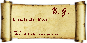 Windisch Géza névjegykártya